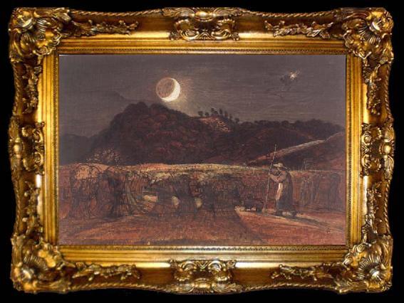 framed  Samuel Palmer Cornfield by Moonlight,with the Evening Star, ta009-2